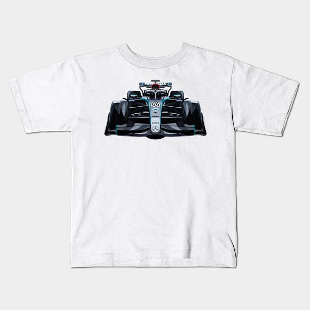 Mercedes W15 Car 44 Kids T-Shirt by Worldengine